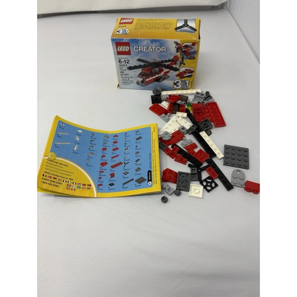 LEGO CREATOR 31013 Red Thunder 3 in 1 Air Craft Complete w/ Box & Manual, Used